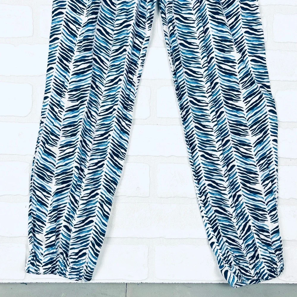 Old Navy Girls Blue White Zebra Print Short Sleeve Jumpsuit Size L 10-12